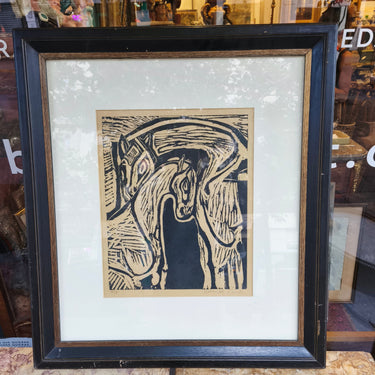 Delia del Carril - Xilografía 'El caballo y la caballa' Bucarest Art & Antiques