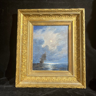 Enrique Swinburn - Óleo sobre madera 'Navegante bajo la Luna llena' Bucarest Art & Antiques
