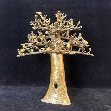 Escultura Baobab y aves posadas bronce macizo Bucarest Art & Antiques