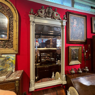 Espejo de trumeau italiano biselado madera tallada cupidos Bucarest Art & Antiques