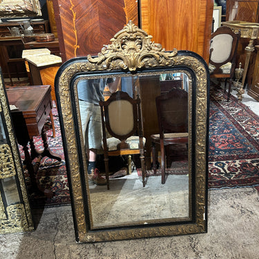 Espejo francés Napoleón III madera ebonizada y dorado ‘à parcs clos’ Bucarest Art & Antiques