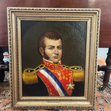Fernando Ruiz - Óleo sobre tela retrato ‘Bernando O’Higgins’ Consignación