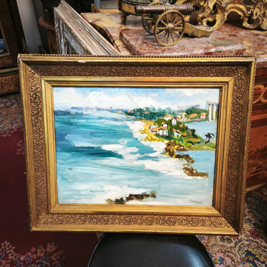 Fossa Calderón - Óleo sobre madera 'Borde costero' Bucarest Art & Antiques