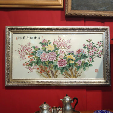 Gran porcelana china flores pintadas a mano contemporáneo Colección Exclusiva