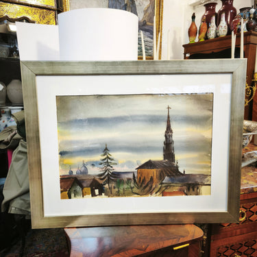 Hardy Wistuba - Acuarela 'Santiago 1961' Bucarest Art & Antiques