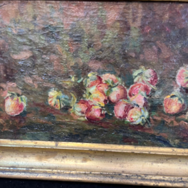 Juan Francisco González - Óleo sobre madera naturaleza muerta  ‘Frutillas’ Colección Exclusiva