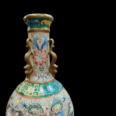 Juego de jarrones chinos 'Flores y asas doradas' | Bucarest Art Gallery Bucarest Art & Antiques