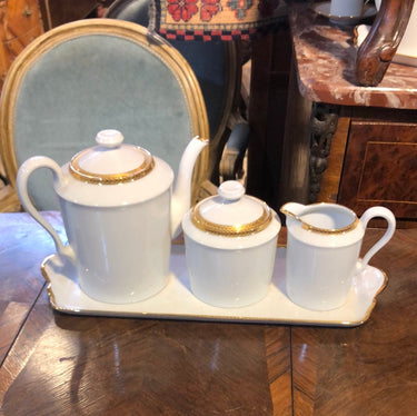 Juego de te Porcelana Limoges con bandeja Limoges - Mehun's Yevre Bucarest Art & Antiques