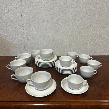 Juego té y café de porcelana francesa contemporánea blanca para 6 personas Bucarest Art & Antiques