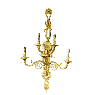 Pareja de apliqués Luis XVI bronce dorado 5 luces Bucarest Art & Antiques