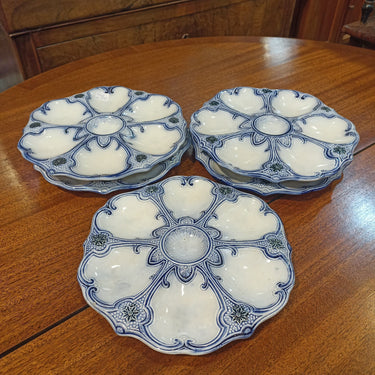 Platos de ostras de mayolica belga s.XIX Bucarest Art & Antiques