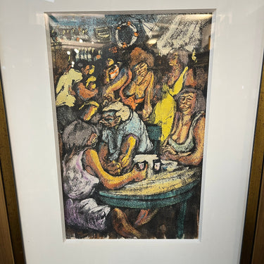 Ricardo Florsheim - Técnica mixta sobre papel ‘Cantina Porteña’ Bucarest Art & Antiques