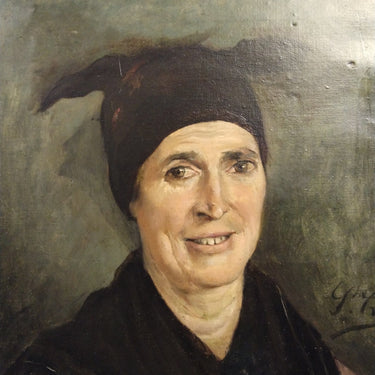 Santa Cruz - Óleo sobre tela 'Retrato de campesina' Consignación